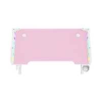 Meubles personnalisables à succès pour le jeu, pieds de table en forme de Z, bureau de jeu rose avec porte-gobelet, plateau en panneaux de particules de 18 mm