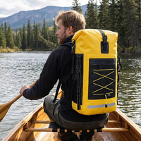 Sac à dos étanche 35L, robuste, à fermeture roll-top, pour la randonnée, avec étui étanche pour téléphone IPX8 et dos rembourré.