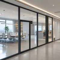 Système de cloisons de bureau modernes avec porte pour suites de direction et salles de conférence - Modèle