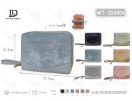 Portafoglio da Donna con Doppia Cerniera, Piccolo Formato con Cinturino da Polso, in Pelle Sintetica in Microfibra per Uso Quotidiano - Product Image 1