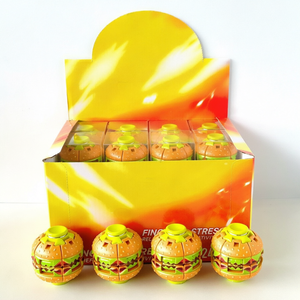 RJ Hamburger Fidget Spinner Bola Stres Berputar Tenang untuk Mengurangi Kecemasan, Menenangkan, Membantu Fokus, Tekan untuk Berputar, Mainan Dekompresi untuk Dewasa - Product Image 1