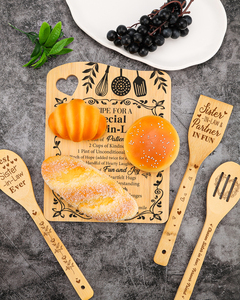 Ensemble de planches à découper en bambou pour la cuisine, 4 pièces, blocs de découpe rectangulaires avec design gravé, écologiques pour le chef à domicile - Product Image 6