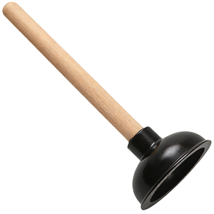 Toiletzuigers met 27 cm lange houten steel, zuignap van rubber voor de badkamer - Product Image 3