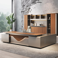 Bureau modulaire haut de gamme en bois grainé de niveau E0 pour les dirigeants, les gestionnaires, les PDG et les superviseurs des bureaux