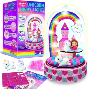 Crea tu propia luz nocturna de unicornio con base LED incorporada, kit de terrario para principiantes en manualidades para niños - Product Image 1