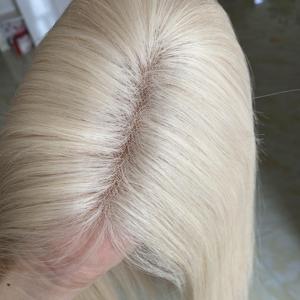 Toupee de Cabello Humano con Frente de Encaje 8x10 # Postizo de Cabello Rubio de Alta Calidad, Listo para Enviar, con Línea de Cabello Invisible, para Mujeres - Product Image 6