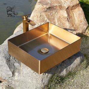BLVE hotel all'aperto strutture pubbliche in metallo ottone antico lavabo 304 lavabo lavello per lavaggio a mano in <span class=keywords><strong>acciaio</strong></span> inossidabile - Product Image 2
