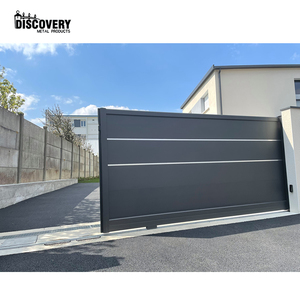 Porte contemporaine coulissante en aluminium Porte de maison Grill Designs Porte pour mur de délimitation avec moteur électrique - Product Image 3