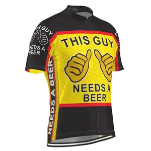 HIRBGODメンズビールサイクリングジャージサイクリストトップこの男はビール半袖自転車シャツが必要です