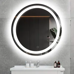 Moderner runder Anti-Fog-LED-Badezimmers piegel Wand-Touchscreen-Bildschirm Smart Bath Mirror mit Licht