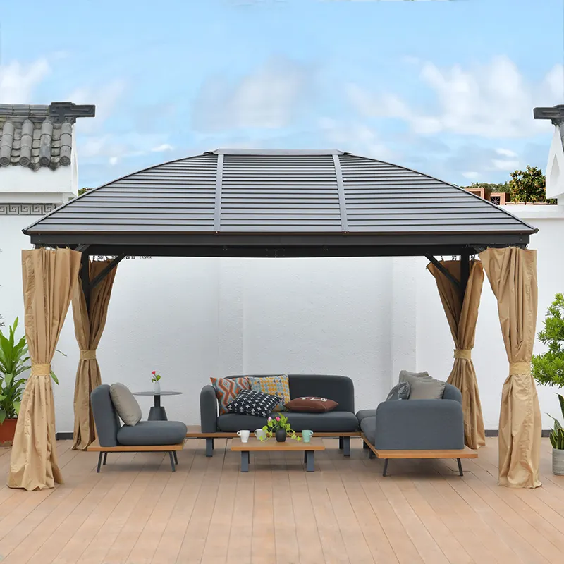 Chất lượng cao ngoài trời sang trọng nhôm hardtop gazebo vườn pergola 3*4M đôi Polycarbonate mái Pavilion