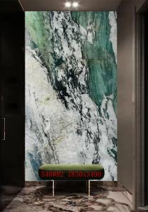 Bàn tiếp tân màu xanh lá cây hiện đại với đá cẩm thạch thực sự tự nhiên đầu đánh bóng phòng tắm Vanity Countertop và nền tường cho khách sạn - Product Image 5