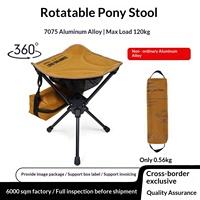 Tabouret pliant portable en tissu Oxford et alliage d'aluminium 7075, ultra-léger, rotatif, pour camping et pêche en extérieur