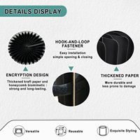 Colonnes de présentation rondes noires pliables en carton (5 pièces) avec verrouillage magnétique pour anniversaires, mariages, commerce de détail et salons professionnels