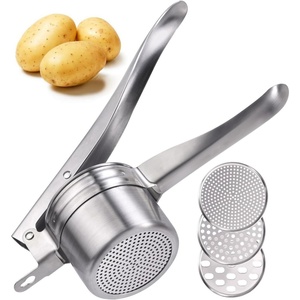 Mutlfunction Squeezer Potato Masher Manual <b>Kitchen</b> <b>Gadgets</b> Potato Ricer HevyStainless Steel Potato Press With 3 Interchangeable - Product Image 1