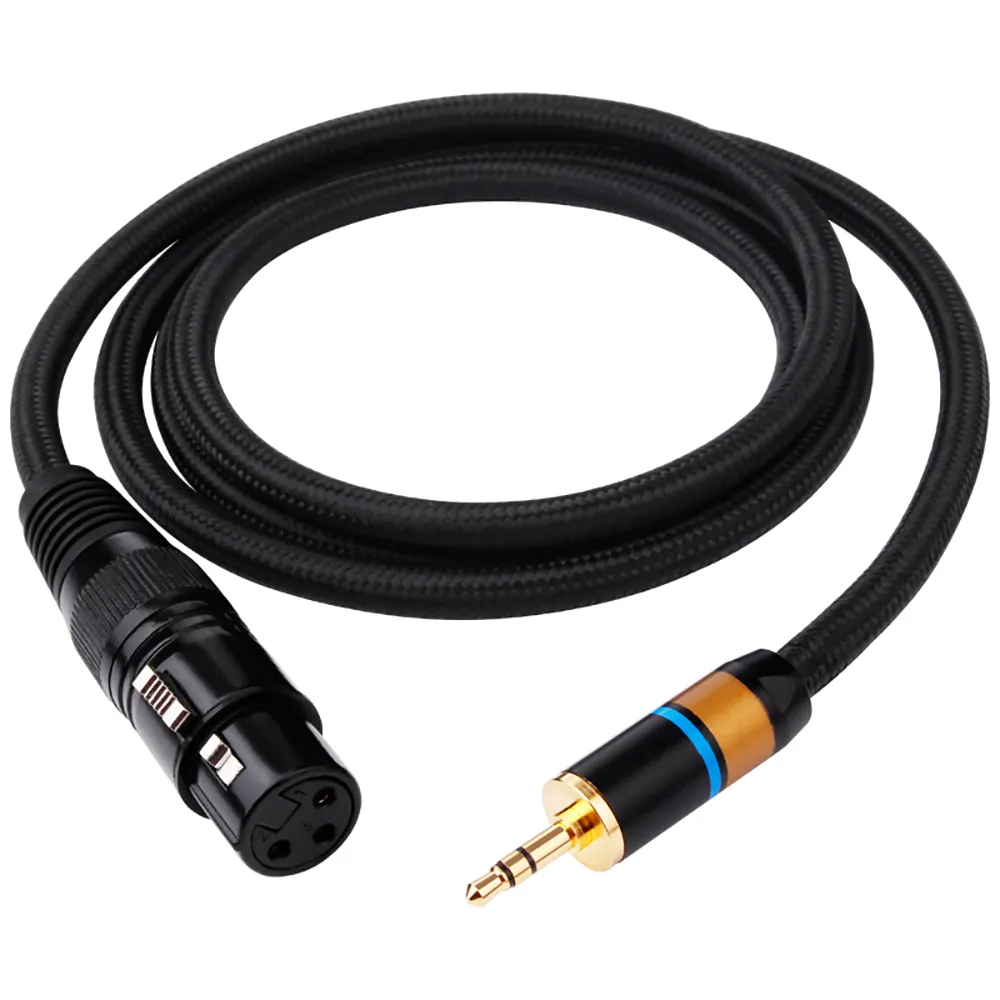 Cable de alta calidad profesional de 3,5mm a XLR, macho/hembra, twain, nailon, trenzado, para micrófono, Conector de audio hifi