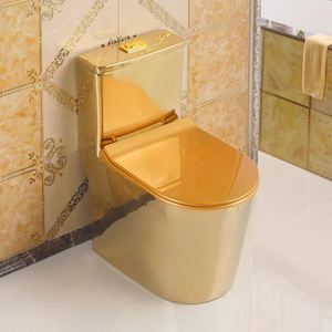 โถสุขภัณฑ์เซรามิกชุบทองคุณภาพสูงแบบชิ้นเดียวจากโรงงานเฉาโจว - Product Image 1