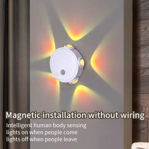 Luz Nocturna LED de Inducción con Forma de Ojo de Gato, con Cambio de Color RGB, 5 Cabezales, Montaje Magnético en Pared, Regulable, Recargable por USB - Product Image 3