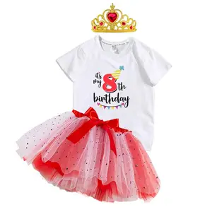 트렌드 아기 제품 유아 아이 아기 소녀 2 조각 면 탑 첫 번째 생일 미키 투투 DGHB-030