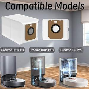 Aspirateurs robots Or Dreame D10 <span class=keywords><strong>Plus</strong></span> RLS3D / <span class=keywords><strong>D10s</strong></span> <span class=keywords><strong>Plus</strong></span> / Z10 Pro, 4 sacs d'aspirateur à grande capacité, auto-scellants, étanches - Product Image 5