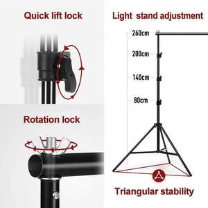 Soporte Ajustable de 2.6*3M para Fondos de Fotografía, Soporte para Fondos de Estudio Fotográfico y de Video - Product Image 6
