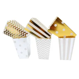 12 Stks/set Papieren Popcornzakken Op Maat Gemaakte Feestdoos Popcorn Popcorn Van Eco-Voedingskwaliteit Papier Popcorndoos Snoepcontainer Voor Feestgunst