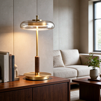 Lampe de sol et de table en laiton et noyer de style nordique, luxe léger, LED créative, intensité réglable, lumière décorative pour salon