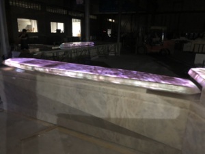 Tinh chỉnh Đá Cung Cấp Brazil <span class=keywords><strong>quartzite</strong></span> giao diện điều khiển Bảng pha lê trắng Onyx trong hình dạng kim cương với bề mặt được đánh bóng - Product Image 5