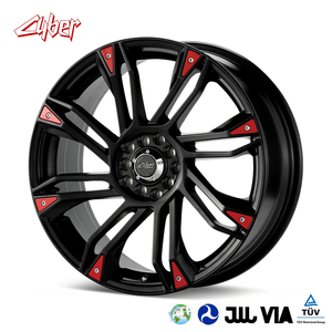 Cerchi in Lega di Alluminio Forgiati Neri con Finiture Rosse o Cromate per ENKEI GW8 Misure 16 17 18 19 20 21 22 Pollici BMW Benz Audi - Product Image 1