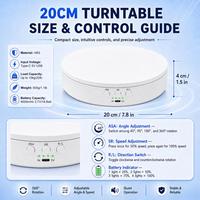 PULUZ Meja Putar Elektrik 20cm Rotasi 360 Derajat, Kapasitas 5-10kg, Stand Rotasi untuk Fotografi Produk