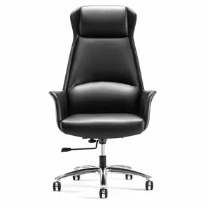 Büromöbel Luxus Commercial Standard Arm Executive High Back Drehbarer Executive Boss Pu Leder Bürostuhl