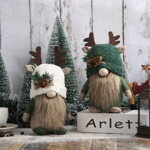 AYOYO mignon <span class=keywords><strong>sujet</strong></span> de Noël sans visage longue barbe gnome poupée avec bois chapeau décoration nain poupée Hobbit ornement pour la mise en page de la maison - Product Image 3