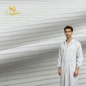 Fil conducteur en <span class=keywords><strong>nylon</strong></span> uni et élasthanne, bande de 6 mm, tissu extensible antistatique, tissu ESD blanc pour vêtements de laboratoire - Product Image 1