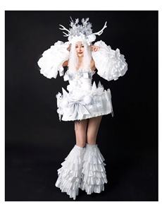 Costume da Spettacolo per Adulti con Luci LED a Forma di Fiocco di Neve per Ballerine di Nightclub, Cantanti DS, Performance Natalizie - Product Image 1