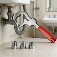 Clé multifonctionnelle en alliage d'aluminium pour éviers domestiques, clé réglable pour robinets et tuyaux de vidange, outil de salle de bain