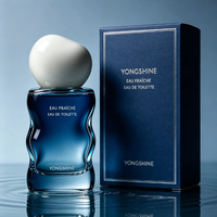 Flacon de parfum en verre avec logo personnalisé, 30 ml, 50 ml, flacon de parfum irrégulier avec pompe pulvérisatrice et boîte d'emballage pour les marques de parfum