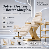 Lit de beauté électrique multifonctionnel moderne de luxe avec cadre en acier inoxydable réglable pour salon et usage professionnel