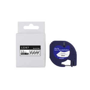 12267 nero su trasparente di Buona Qualità 12 millimetri Compatibile <span class=keywords><strong>Dymo</strong></span> termica per <span class=keywords><strong>etichette</strong></span> nastro per nastro macchina stampante di <span class=keywords><strong>Etichette</strong></span> <span class=keywords><strong>Dymo</strong></span> Letratag di Plastica nastro - Product Image 2