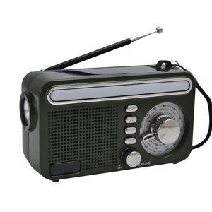 Hand-Crank Solar-Powered AM/FM/SW Emergency Radio with <b>Flashlight</b> & USB/TF MP3 Player - Product Image 5