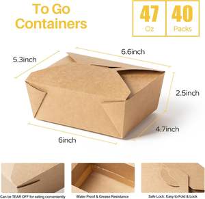 Boîtes à hamburger en papier kraft de qualité alimentaire, imprimées sur mesure, de haute qualité, fabriquées en usine - Product Image 2