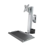 Support mural pour poste de travail en alliage d'aluminium Meisonic T8-MA00KB, bras inclinable à 90 degrés, rotation à 360 degrés pour écrans de 15 à 32 pouces