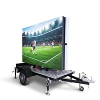 Écran LED P5 2560x1280mm Haute Définition Pleine Couleur, Écran Vidéo LED Rotatif à 360° pour Remorque, Affichage LED pour le Transport