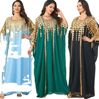 Kaftan Abaya Marocain de Luxe pour Femme, Robe de Soirée Dubai à Paillettes et Diamants, Manches Longues, Robe Musulmane Opaque, Élégante Robe Boubou