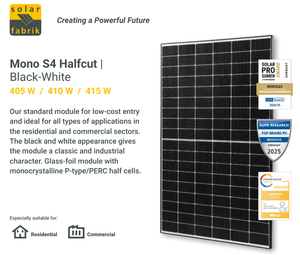 Solar Fabrik Mono S4 Yarım Kesim Siyah-Beyaz Cam/<span class=keywords><strong>Folyo</strong></span> 415W Tek Cam Siyah Çerçeve AB Deposu Hızlı Teslimat - Product Image 4