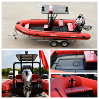 Chine 5.8M Hypalon Sport Cabine Cruiser Rigide Passager Aéroglisseur Bateau Gonflable avec Moteur pour Tourisme Croisière Pêche
