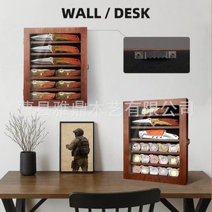 Wooden Multi Layer Knife Storage <b>Rack</b> Solid Wood Wall Mounted Removable <b>Shelves</b> Desktop Living Room Display <b>Rack</b> - Product Image 2