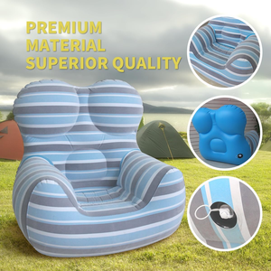 Sofá Inflable de PVC Ecológico con Diseño de Rayas, Plegable y Portátil, para Interiores, Exteriores, Camping y Viajes - Product Image 4