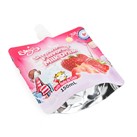 Op maat gemaakte aardbeien fruitsap verpakkingen Doypack spout bags dranken verpakkingen staande spout pouches voor sapvulmachines