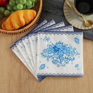 Floral Printed Square Paper Napkins 33x33cm For Wedding Party Decorations Disposable Tableware - Product Image 3