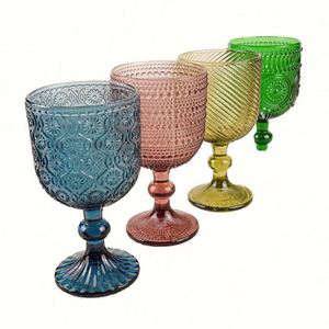 Copas de Vino Tinto Personalizadas con Diseño de Girasol en Relieve, Estilo Vintage, de Plástico Prensado de Color Retro, para Decoración de Bodas, Fiestas y Bares - Product Image 2